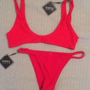 Two piece red zaful bathing suit new with tags